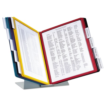 Durable Office Products VARIO Reference Desktop System, 10 Panels, Assorted Borders and Panels 5360-00